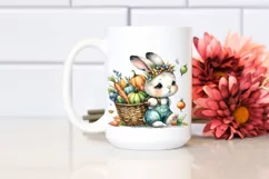 Colorful Autumn Rabbit with Basket | Sublimation | PNG Product Image 2