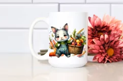 Colorful Autumn Rabbit with Basket | Sublimation | PNG Product Image 2