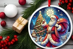 Round Christmas Ornament Sublimation|Clipart Product Image 2