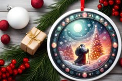 Round Christmas Ornament Sublimation|Clipart Product Image 2