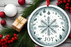 Round Christmas Ornament Sublimation|Clipart Product Image 2