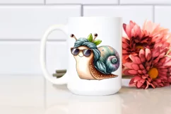 Washed Watercolor Funny Cute Snail with Silk Scarf | Product Image 2