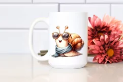 Washed Watercolor Funny Cute Snail with Silk Scarf | Product Image 2