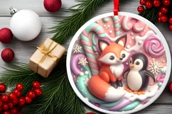 Round Christmas Ornament Sublimation|Clipart Product Image 1