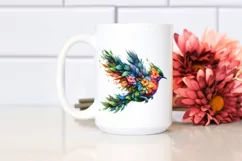 Vibrant Watercolor Bird with Bandana and es, Transparent PNG Product Image 2