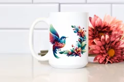 Abstract Vibrant Watercolor Bird PNG Product Image 2