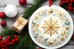 Round Christmas Ornament Sublimation|Clipart Product Image 2