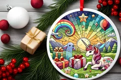 Round Christmas Ornament Sublimation|Clipart Product Image 1