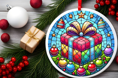 Round Christmass Ornament PNG Product Image 2