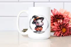Cute Baby Hippo on Halloween PNG Product Image 2