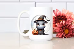 Cute Baby Hippo, Halloween Theme, PNG Product Image 2