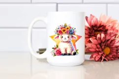 Cute Lamb with Flower Crown, PNG Product Image 2