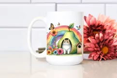 Colorful Cat House Illustration | Sublimation | Clipart. Product Image 2