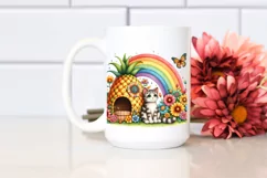 Colorful Cat House Illustration | Sublimation | Clipart. Product Image 2