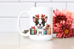 Expressive Baby Watercolor Boston Terrier, Cool Haircut PNG Product Image 2