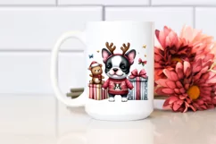 Expressive Baby Watercolor Boston Terrier, Cool Haircut PNG Product Image 2