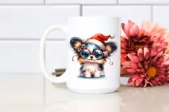 Expressive Baby Watercolor Papillon, Crazy Haircut PNG Product Image 2