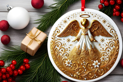 Round Christmass Ornament PNG Product Image 2