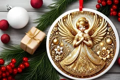Round Christmas Ornament Sublimation|Clipart Product Image 1