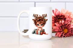 Expressive Baby Watercolor Brittany, Crazy Haircut PNG Product Image 2