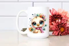 Baby Peacock Watercolor Sublimation Clipart Product Image 2