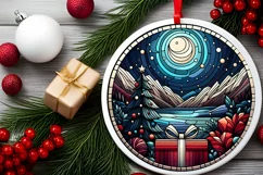 Round Christmas Ornament Sublimation|Clipart Product Image 2