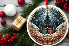 Round Christmas Ornament Sublimation|Clipart Product Image 2