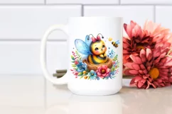 Vibrant Baby Bee Watercolor Clipart Product Image 2