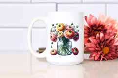 Vibrant Jar with Ranunculus | Sublimation | Clipart. Product Image 2