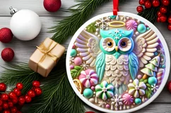 Round Christmas Ornament Sublimation|Clipart Product Image 1