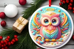 Round Christmas Ornament Sublimation|Clipart Product Image 1