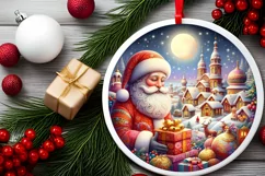 Round Christmas Ornament Sublimation|Clipart Product Image 2