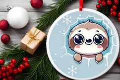 Round Christmass Ornament PNG Product Image 2