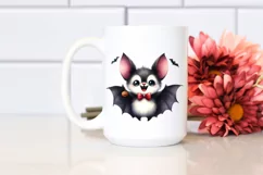 Funny Watercolor Halloween Bat Sublimation Clipart Product Image 2