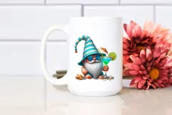 Gnome Beach Wear Turquoise Hat Cocktail Clipart Product Image 2