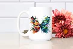 Vibrant Butterfly with Flowers, Transparent PNG Product Image 2