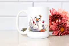 Whimsical Swan of Wine Clipart Product Image 2