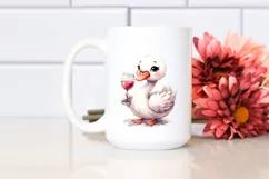 Whimsical Swan of Wine Clipart Product Image 2