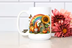Gnome House with Large Pumpkin in Sunflower Field | Product Image 2