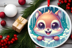 Round Christmass Ornament PNG Product Image 2