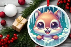 Round Christmas Ornament Sublimation|Clipart Product Image 2