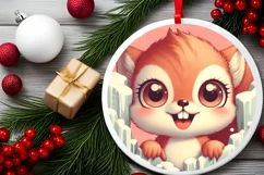 Round Christmas Ornament Sublimation|Clipart Product Image 2