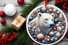 Round Christmas Ornament Sublimation|Clipart Product Image 2