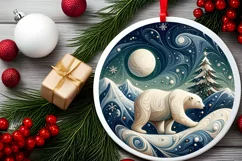 Round Christmas Ornament Sublimation|Clipart Product Image 2
