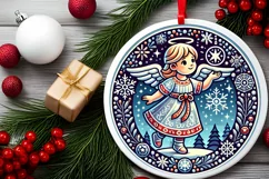 Round Christmas Ornament Sublimation|Clipart Product Image 2