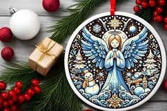Round Christmas Ornament Sublimation|Clipart Product Image 2