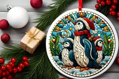 Round Christmas Ornament Sublimation|Clipart Product Image 2