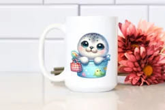 Colorful Baby Harp Seal Clipart Product Image 2