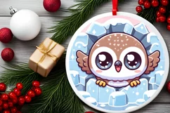 Round Christmas Ornament Sublimation|Clipart Product Image 2