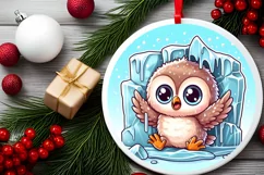 Round Christmas Ornament Sublimation|Clipart Product Image 2